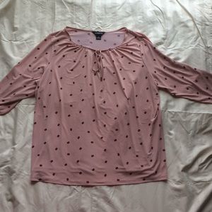 Liz Claiborne 3/4 Sleeve Pink Floral Blouse - 2x